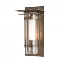 Hubbardton Forge 305996-SKT-77-ZS0654 - Torch  Seeded Glass Small Outdoor Sconce with Top Plate