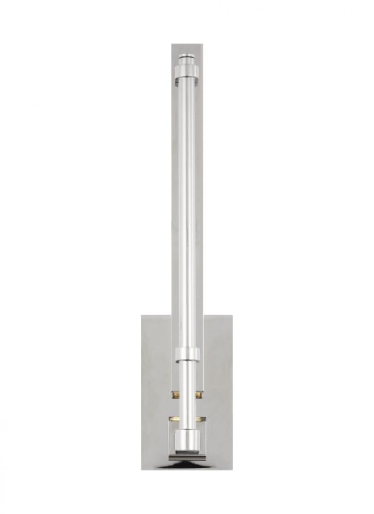 Modern Kal dimmable LED Small Sconce Light in a Polished Nickel/Silver Colored finish
